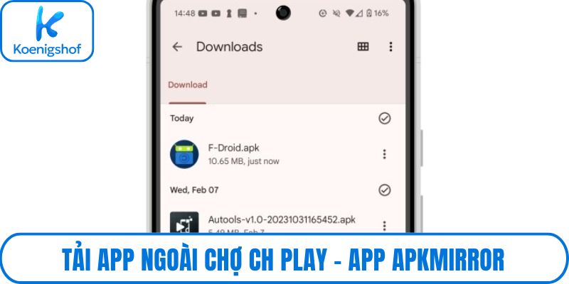Tải app ngoài chợ CH Play