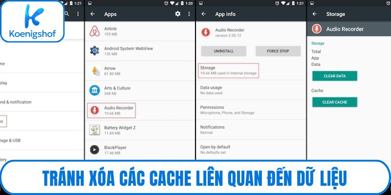 Tránh xóa các cache liên quan đến dữ liệu